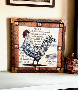 Rooster Picture, chicken wire frame